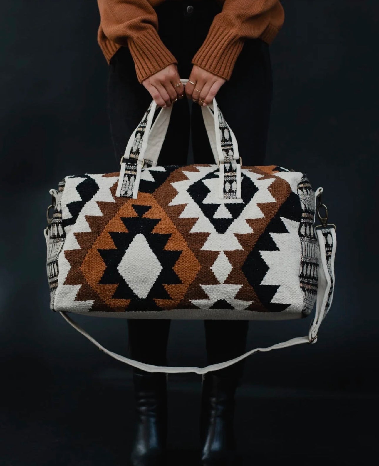 Woven Aztec Duffle Bag