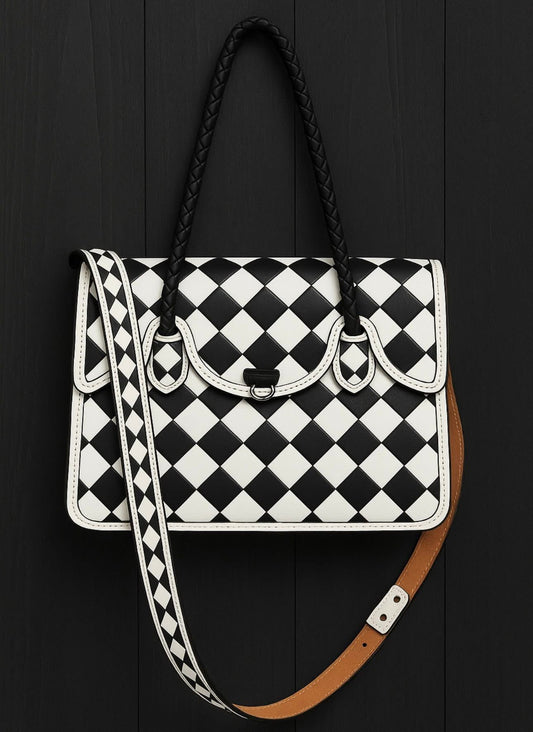 Checker Tote with strap