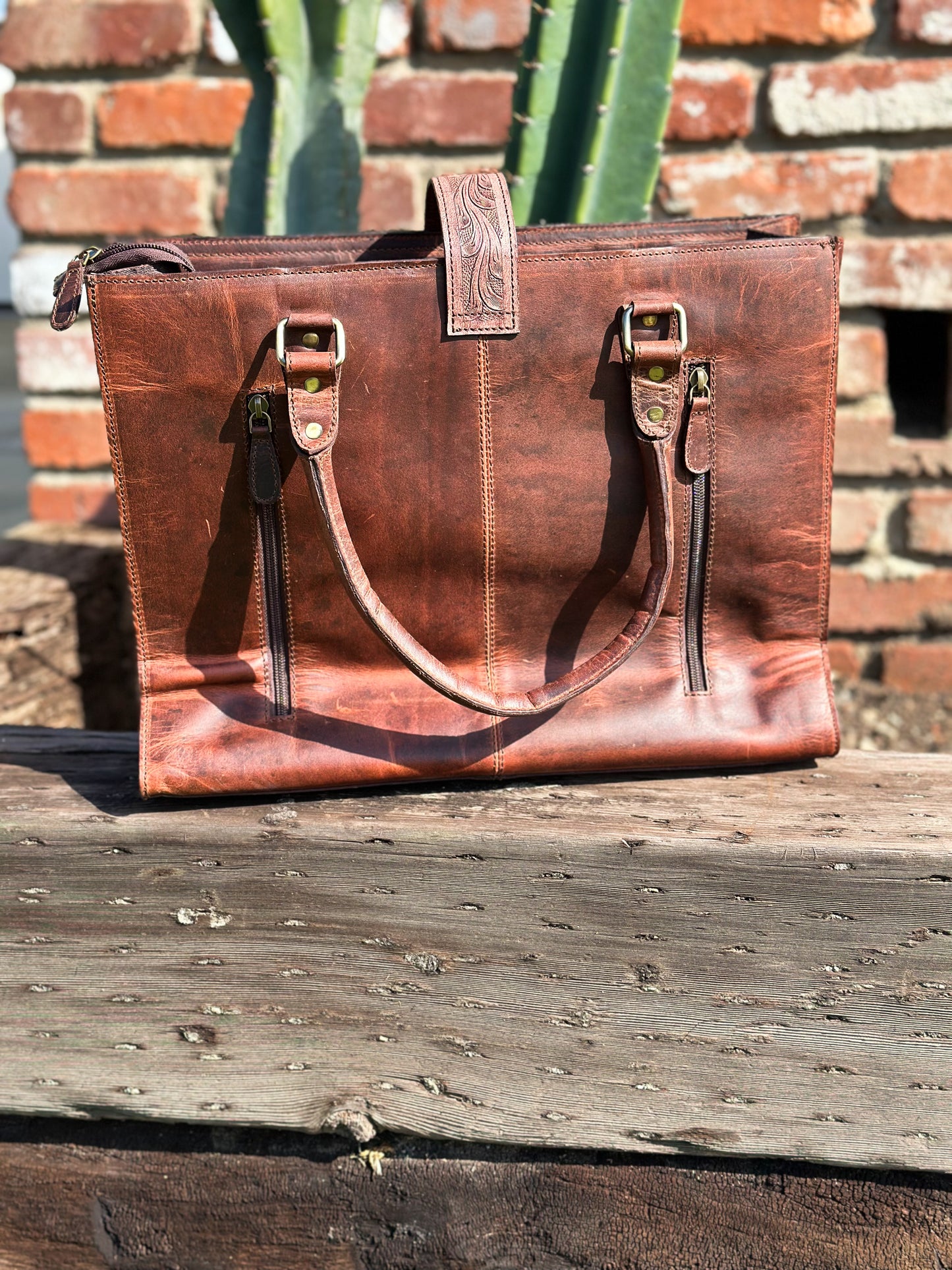 Kansas Tooled Tote Bag