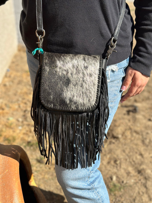 Montana West Cowhide Fringe Crossbody