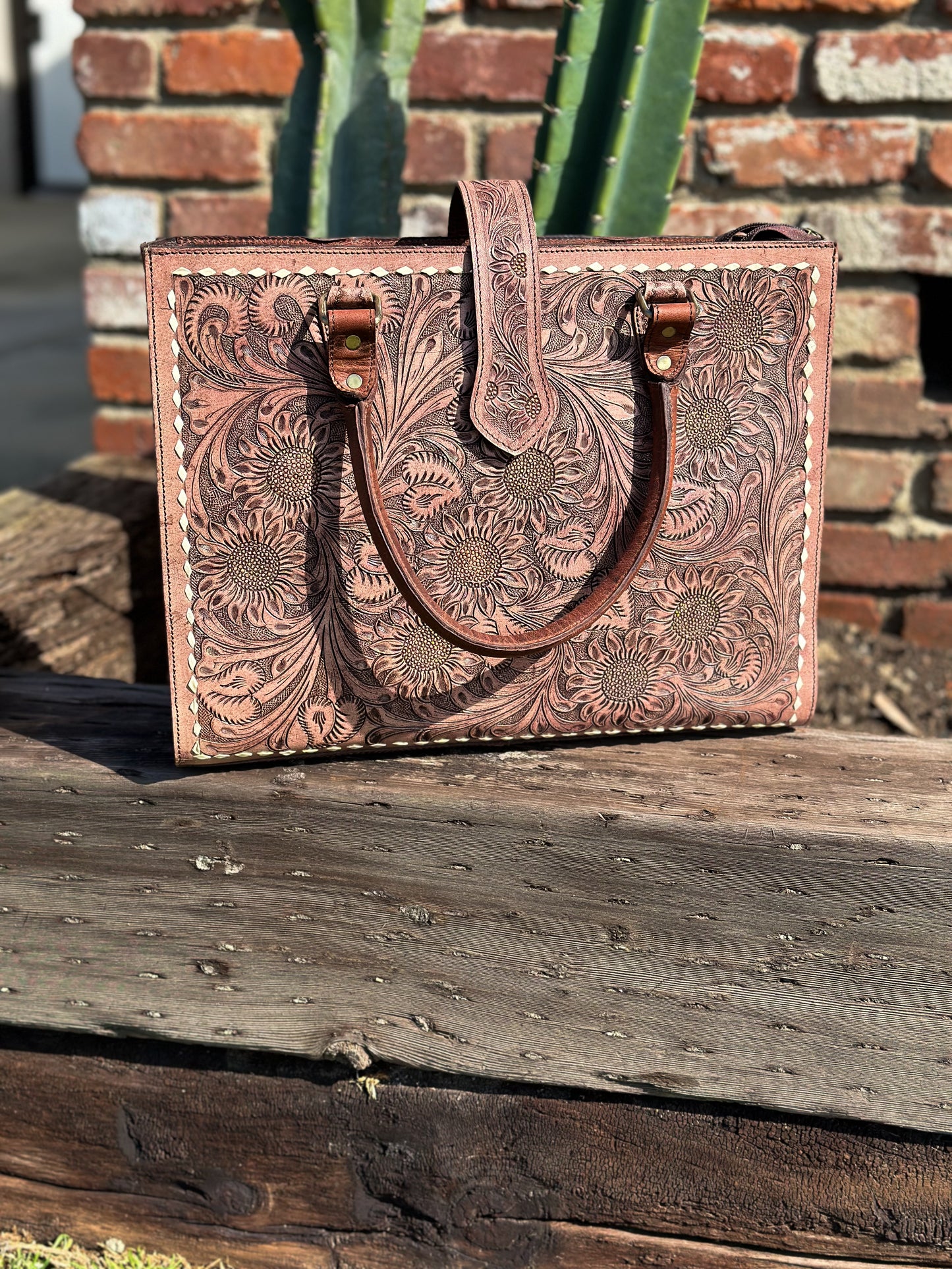 Kansas Tooled Tote Bag