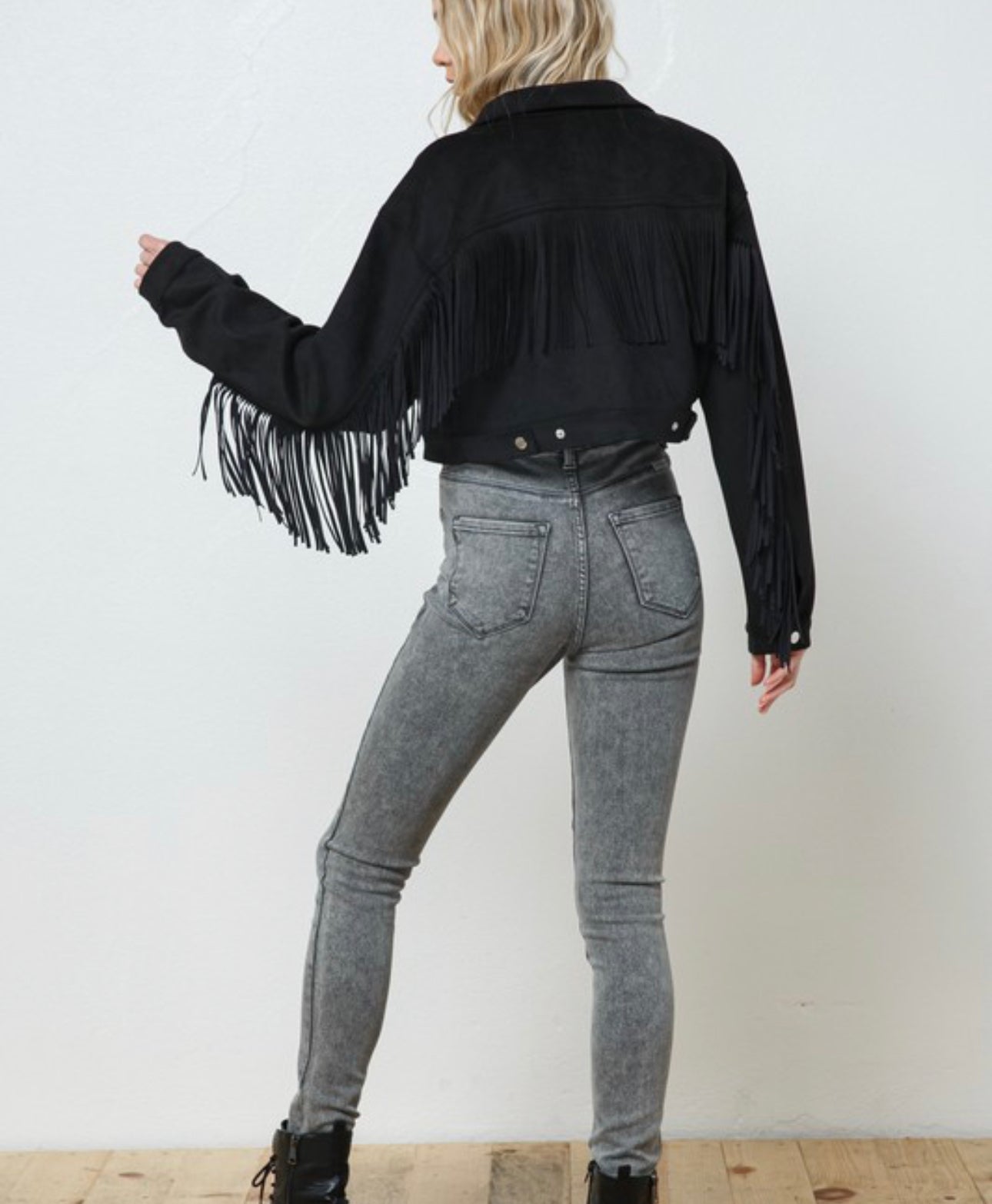 Black Suede Fringe Jacket