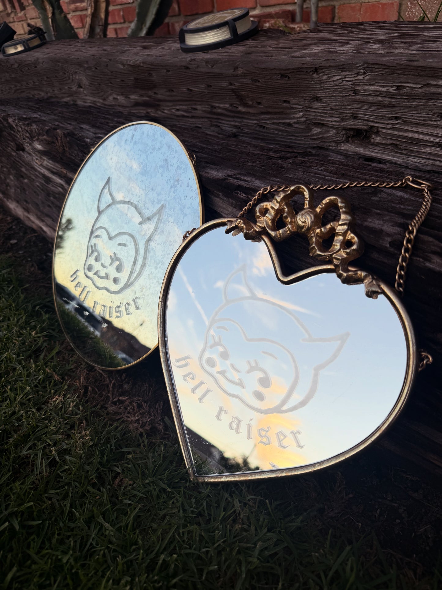 Hell Raiser Etched Mirror