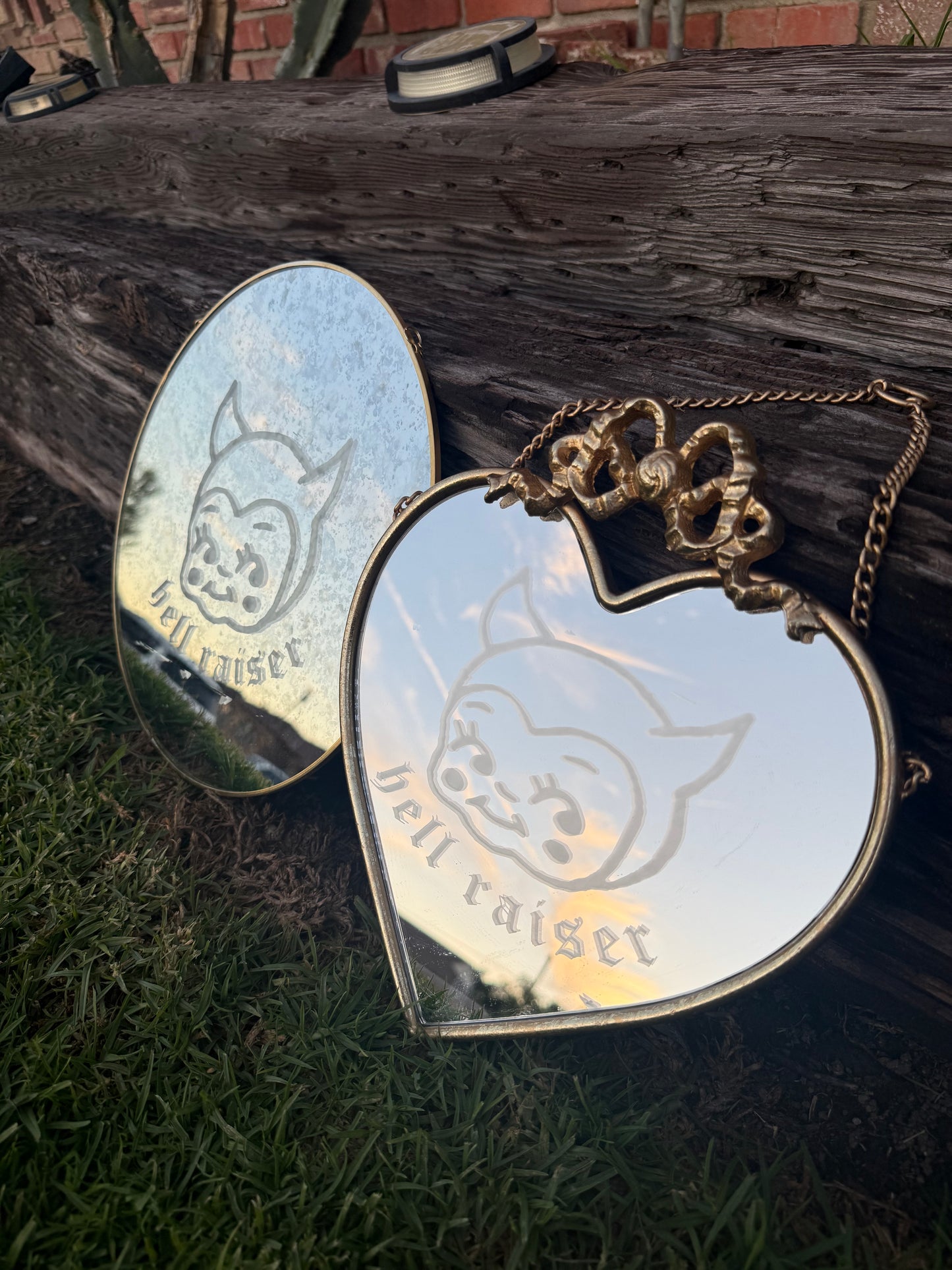 Hell Raiser Etched Mirror