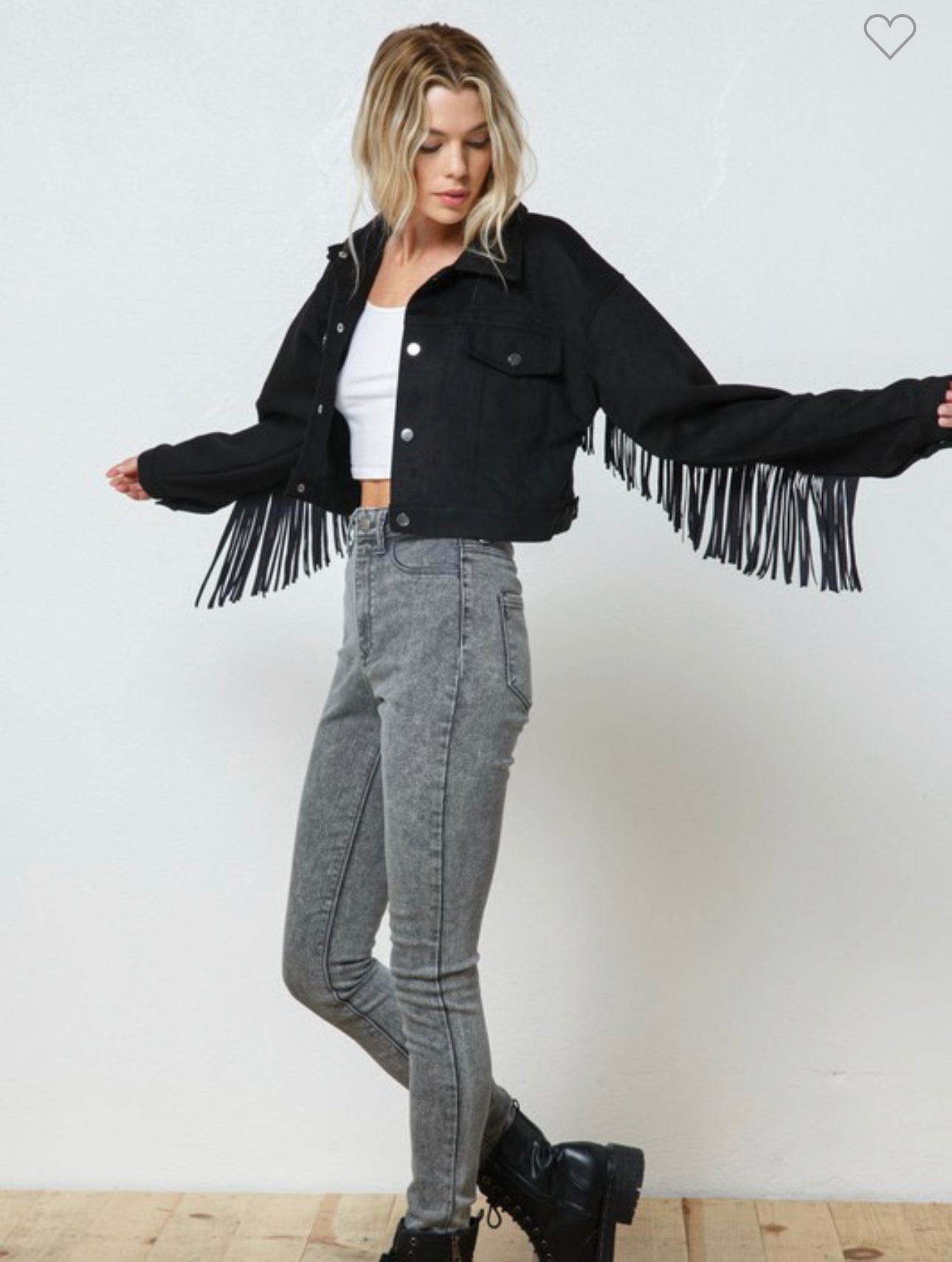 Black Suede Fringe Jacket