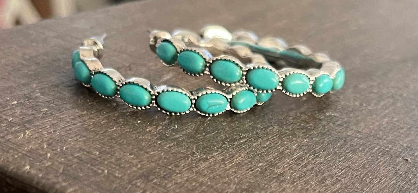 Turquoise Hoop Earring