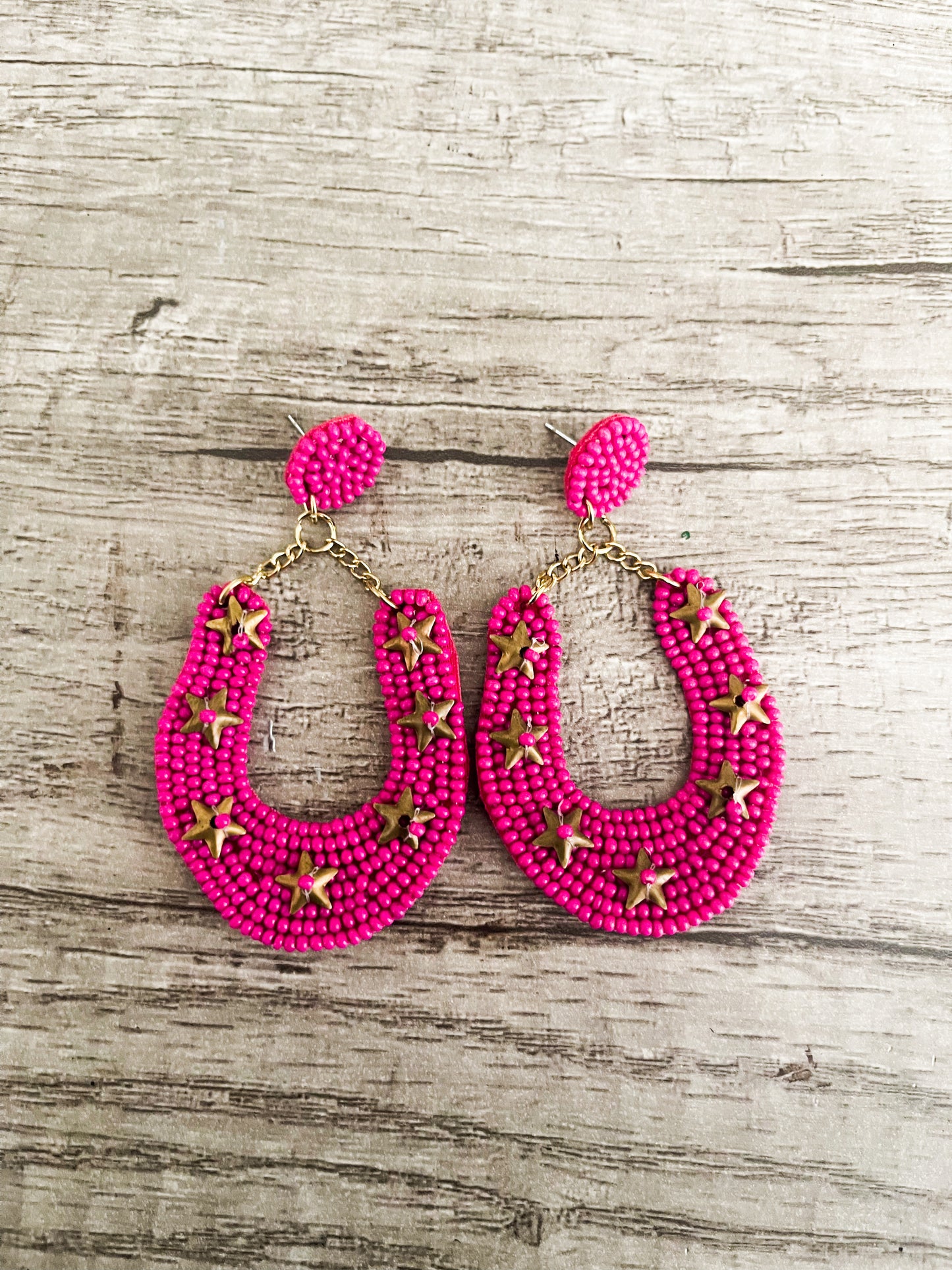 Horseshoe Beaded Earrings