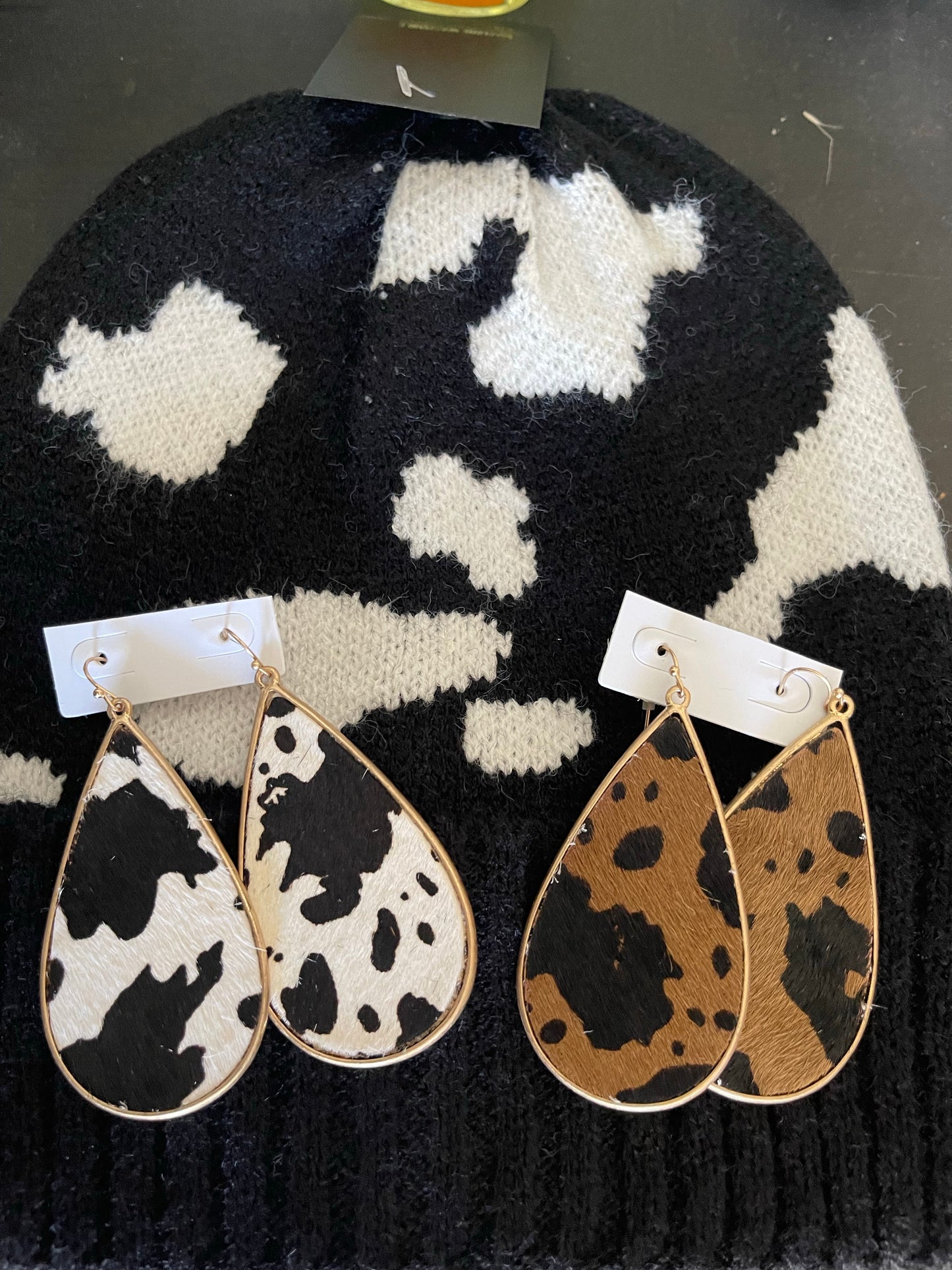 Animal Print Teardrop Earring