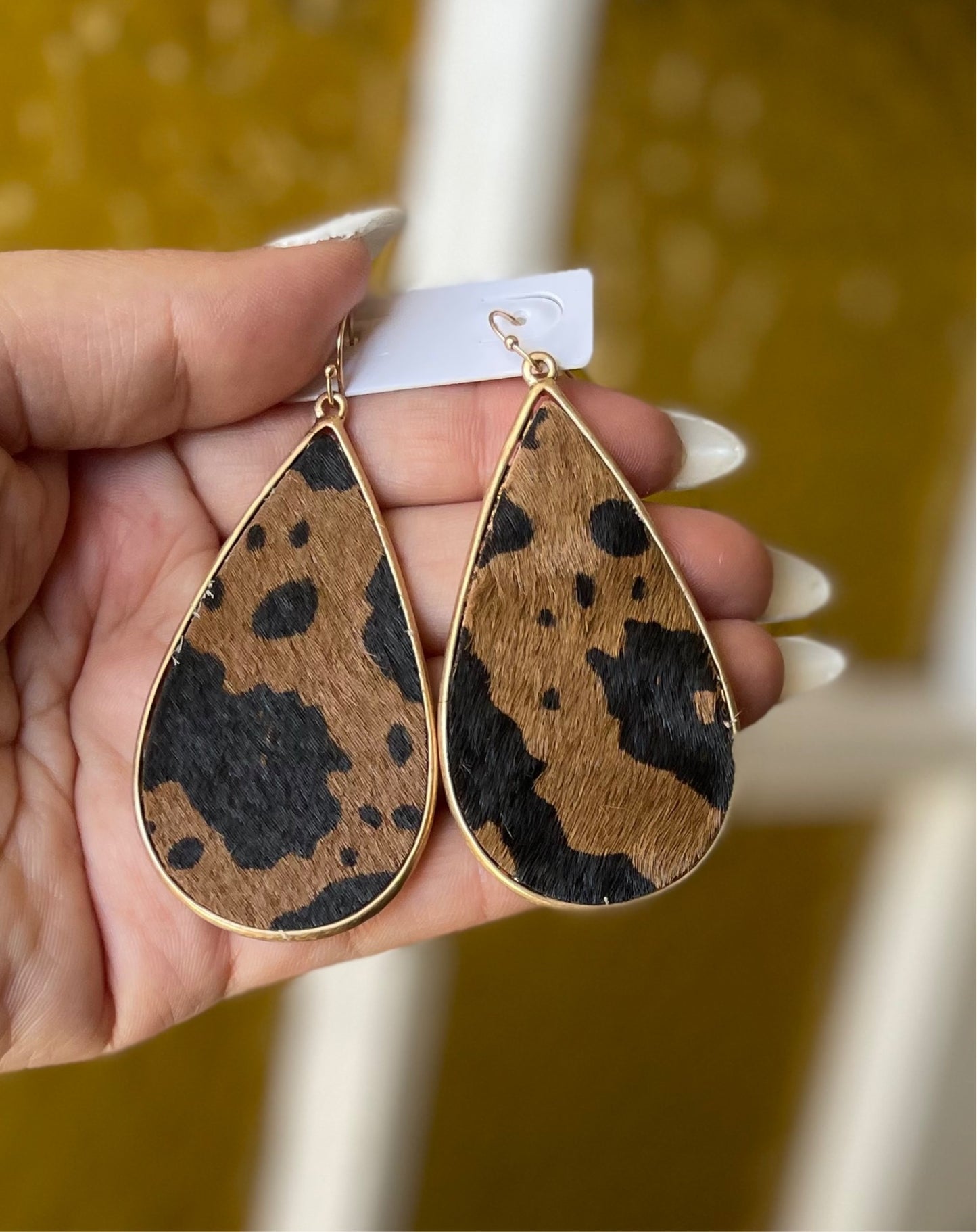 Animal Print Teardrop Earring