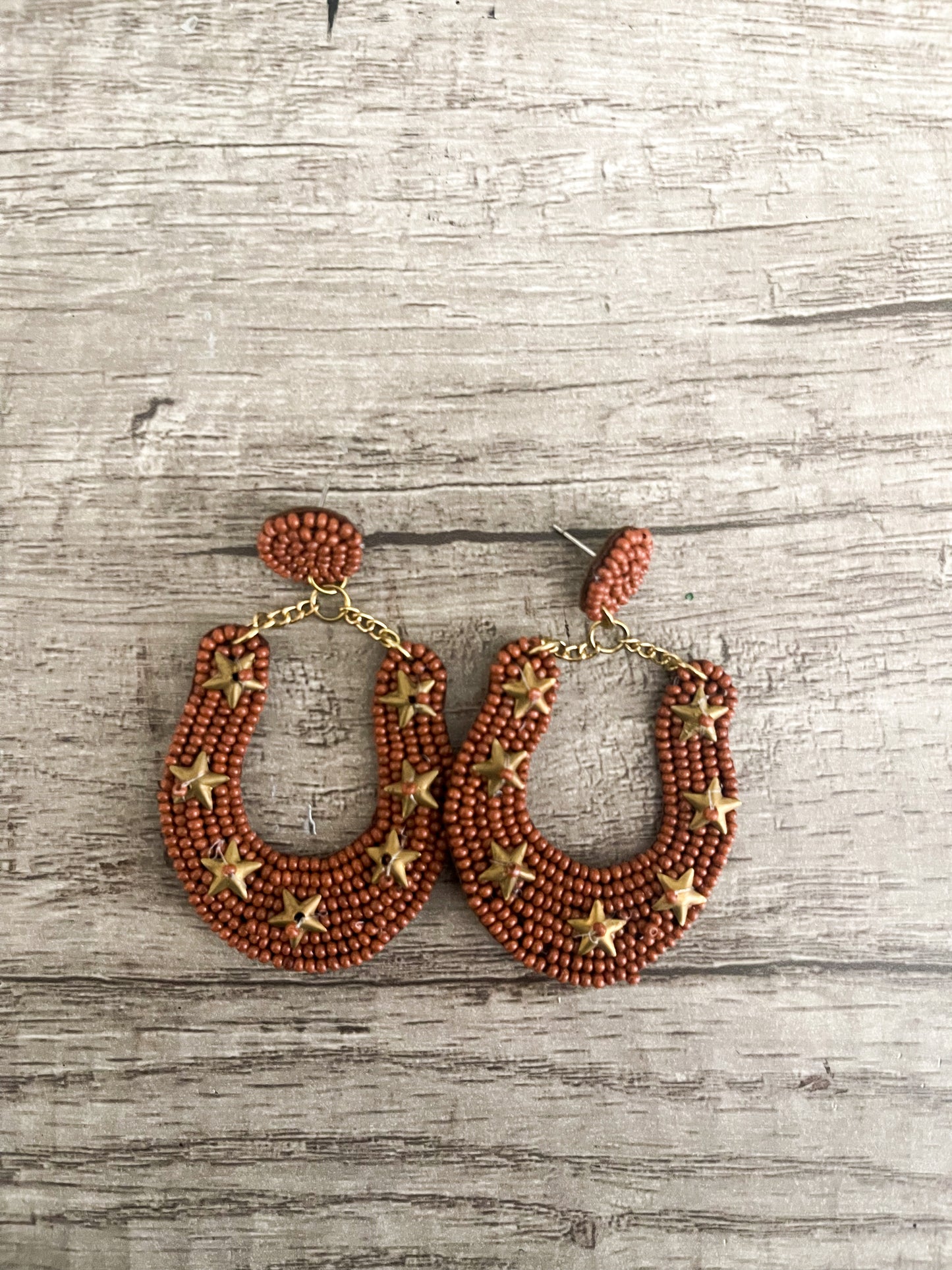 Horseshoe Beaded Earrings