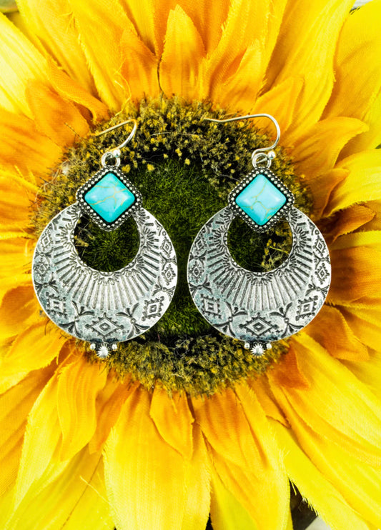 Betts Turquoise Hoop Earrings